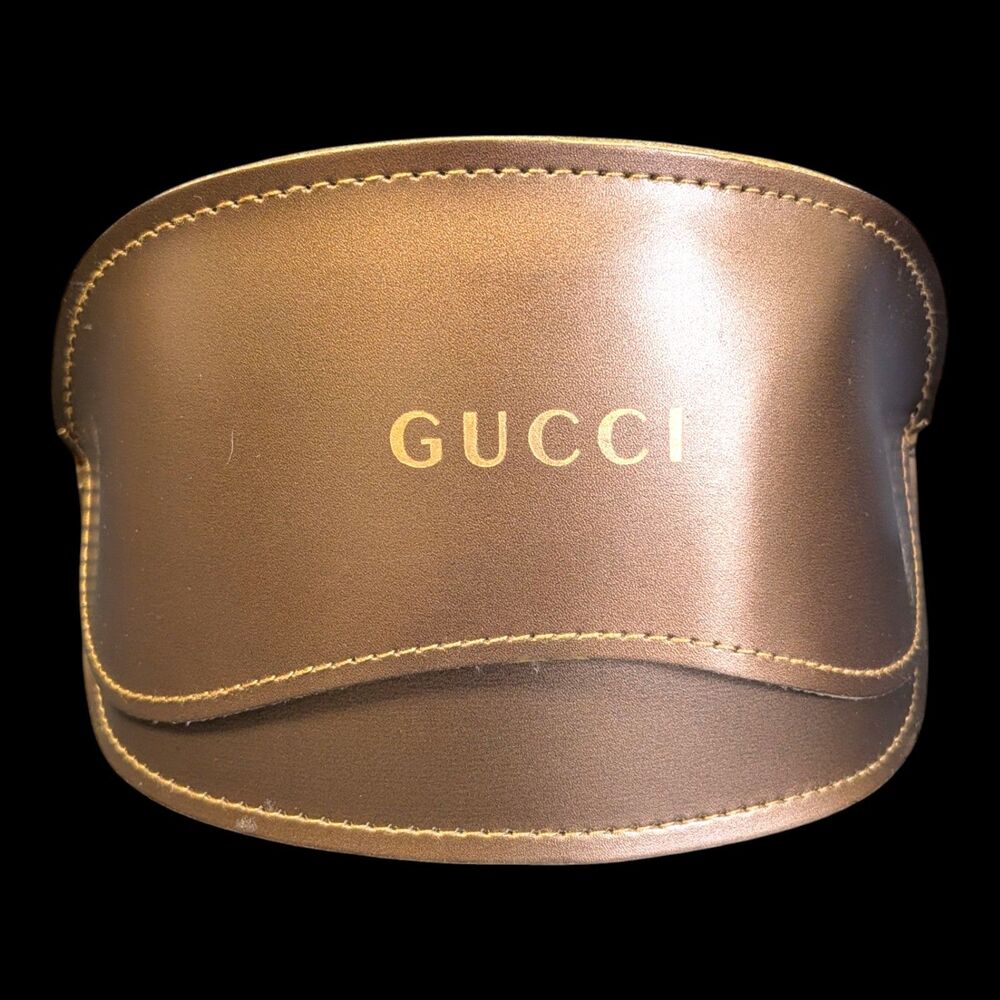 Gucci Bronze Soft Clam Shell Large Sunglasses Eyeglasses Case